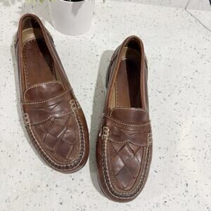 Johnston & Murphy Passport brown basketwoven leather penny loafers 9.5 Johnston & Murphy Men main image 2